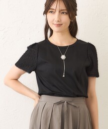 【ご専用・おまとめ】TOBECHIC パール半袖カットソー 40 TO BE CHIC - TO BE CHIC(トゥービーシック) 長袖カットソー サイズ40