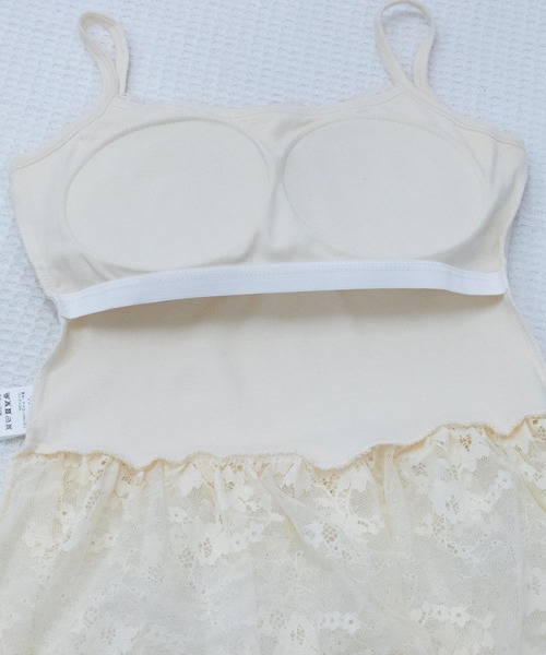 Miniministore（ミニミニストア）の「パッド付き 裾レース切り替えキャミソール（キャミソール・レディース・ブラック/ホワイト/ライトベージュ・FREE）」の9枚目の写真