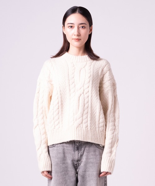 Levi's(リーバイス)の「Levi's/リーバイス INES ケーブルニットセーター(ニット/セーター・レディース・ホワイト・XS/S/M)」の10枚目の写真