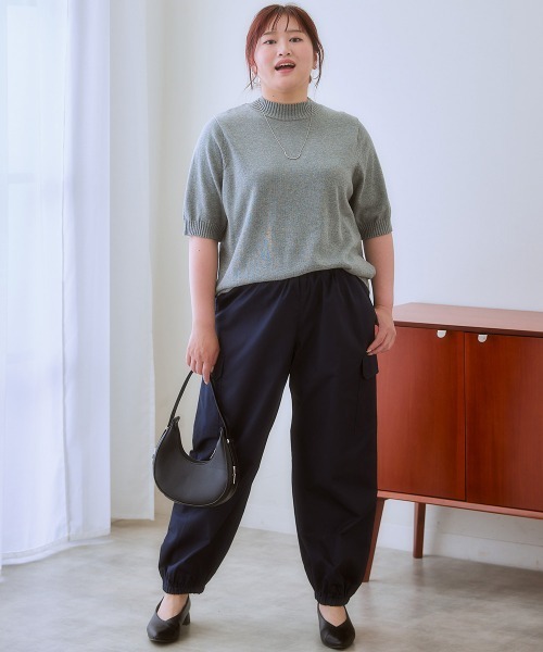SMILE LAND（スマイルランド）の「大きいサイズ デザインカーゴパンツ（ゆったりヒップ）（カーゴパンツ・レディース・ネイビー/カーキ・3L/4L/LL/L/5L）」の6枚目の写真