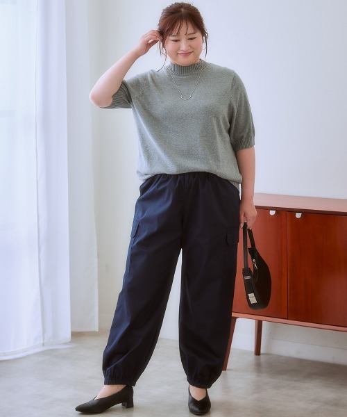SMILE LAND（スマイルランド）の「大きいサイズ デザインカーゴパンツ（ゆったりヒップ）（カーゴパンツ・レディース・ネイビー/カーキ・3L/4L/LL/L/5L）」の8枚目の写真