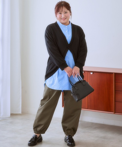 SMILE LAND（スマイルランド）の「大きいサイズ デザインカーゴパンツ（ゆったりヒップ）（カーゴパンツ・レディース・ネイビー/カーキ・3L/4L/LL/L/5L）」の9枚目の写真