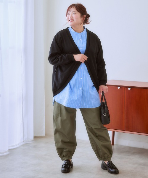 SMILE LAND（スマイルランド）の「大きいサイズ デザインカーゴパンツ（ゆったりヒップ）（カーゴパンツ・レディース・ネイビー/カーキ・3L/4L/LL/L/5L）」の10枚目の写真