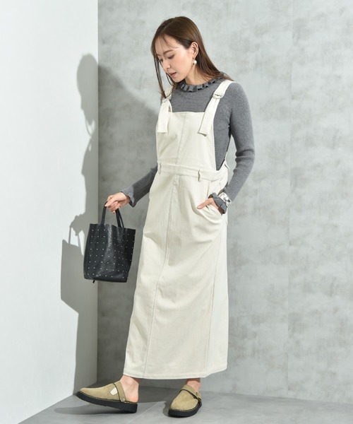 INTERPLANET（インタープラネット）の「ストレッチコーデュロイジャンスカ（ジャンパースカート・レディース・ダークブラウン/ライトベージュ・FREE）」の18枚目の写真