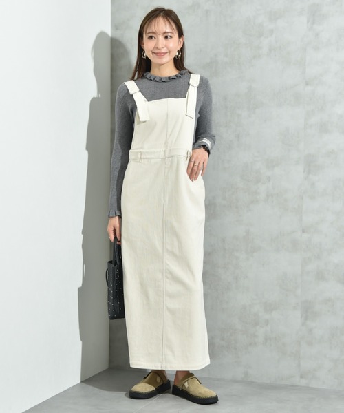 INTERPLANET（インタープラネット）の「ストレッチコーデュロイジャンスカ（ジャンパースカート・レディース・ダークブラウン/ライトベージュ・FREE）」の19枚目の写真