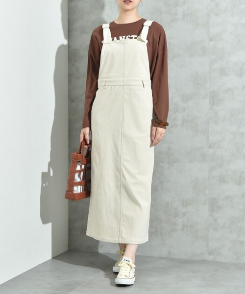 INTERPLANET（インタープラネット）の「ストレッチコーデュロイジャンスカ（ジャンパースカート・レディース・ダークブラウン/ライトベージュ・FREE）」の22枚目の写真