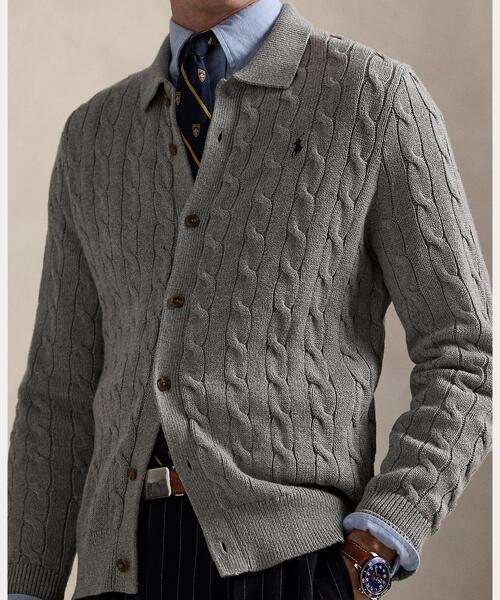 ケーブルニット コットン カーディガン（カーディガン/ボレロ）｜POLO