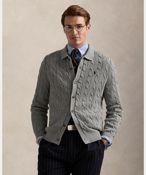 ケーブルニット コットン カーディガン（カーディガン/ボレロ）｜POLO