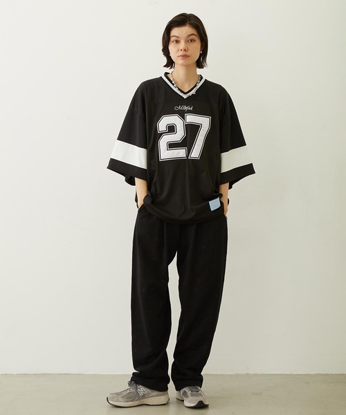 MILKFED.（ミルクフェド）の「EMBROIDERY TUCK SWEAT PANTS（スウェットパンツ・レディース・オフホワイト/ライトブルー/ブラック・S/M）」の22枚目の写真