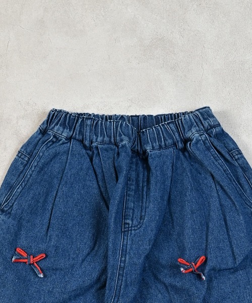 MARKEY'S（マーキーズ）の「[再入荷]リボンいっぱいデニムバレルパンツ（デニムパンツ・キッズ・ブルー/ブラック・80/90/95/100/110/120/130/140/150）」の17枚目の写真
