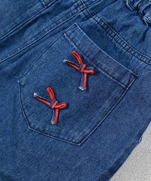 MARKEY'S（マーキーズ）の「[再入荷]リボンいっぱいデニムバレルパンツ（デニムパンツ・キッズ・ブルー/ブラック・80/90/95/100/110/120/130/140/150）」の19枚目の写真