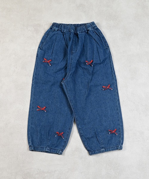 MARKEY'S（マーキーズ）の「[再入荷]リボンいっぱいデニムバレルパンツ（デニムパンツ・キッズ・ブルー/ブラック・80/90/95/100/110/120/130/140/150）」の15枚目の写真