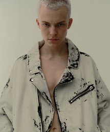 DISCOVERED(fBXJo[h)BLACK BLEACH W RIDERS BLOUSON(C_[XWPbg)