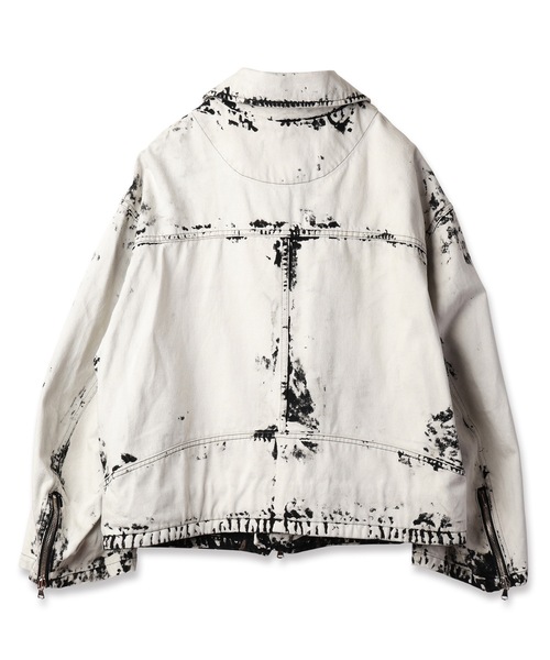 DISCOVERED(ディスカバード)の「BLACK BLEACH W RIDERS BLOUSON(ライダースジャケット・メンズ・ホワイト/ブラック・1/3)」の8枚目の写真