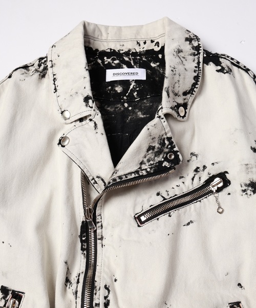 DISCOVERED(ディスカバード)の「BLACK BLEACH W RIDERS BLOUSON(ライダースジャケット・メンズ・ホワイト/ブラック・1/3)」の9枚目の写真