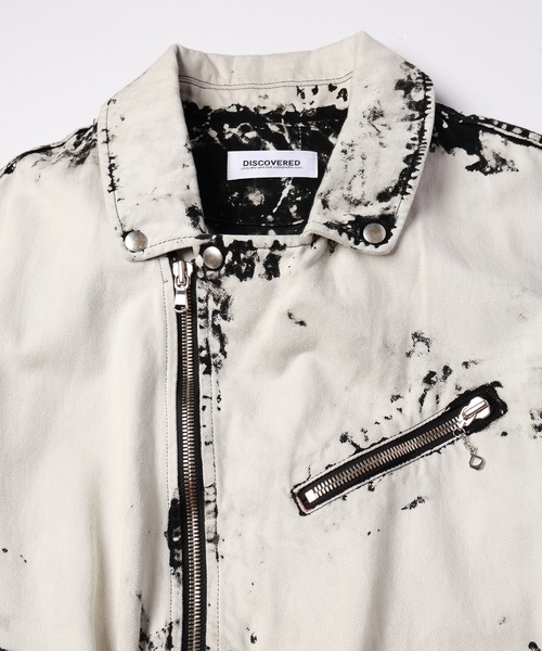 DISCOVERED(ディスカバード)の「BLACK BLEACH W RIDERS BLOUSON(ライダースジャケット・メンズ・ホワイト/ブラック・1/3)」の10枚目の写真
