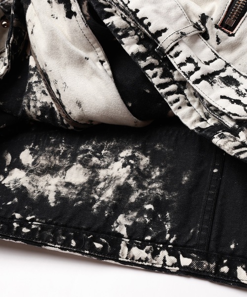 DISCOVERED(ディスカバード)の「BLACK BLEACH W RIDERS BLOUSON(ライダースジャケット・メンズ・ホワイト/ブラック・1/3)」の14枚目の写真