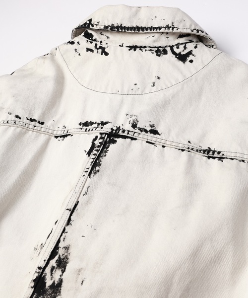 DISCOVERED(ディスカバード)の「BLACK BLEACH W RIDERS BLOUSON(ライダースジャケット・メンズ・ホワイト/ブラック・1/3)」の15枚目の写真