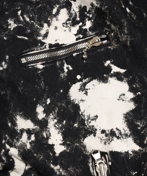 DISCOVERED(ディスカバード)の「BLACK BLEACH W RIDERS BLOUSON(ライダースジャケット・メンズ・ホワイト/ブラック・1/3)」の21枚目の写真