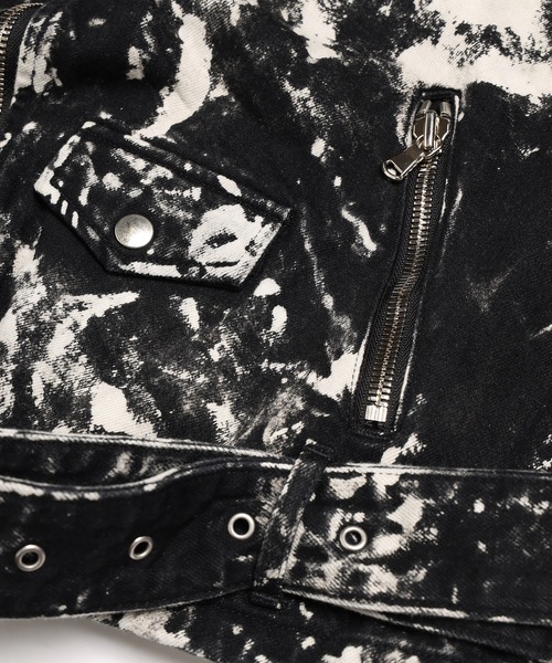 DISCOVERED(ディスカバード)の「BLACK BLEACH W RIDERS BLOUSON(ライダースジャケット・メンズ・ホワイト/ブラック・1/3)」の22枚目の写真