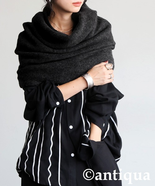 antiqua(アンティカ)の「2WAYスヌード(ネックウォーマー/スヌード・レディース・パープル/レッド/グレー/ブラック・ONESIZE)」の6枚目の写真