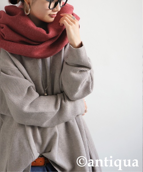 antiqua(アンティカ)の「2WAYスヌード(ネックウォーマー/スヌード・レディース・パープル/レッド/グレー/ブラック・ONESIZE)」の21枚目の写真