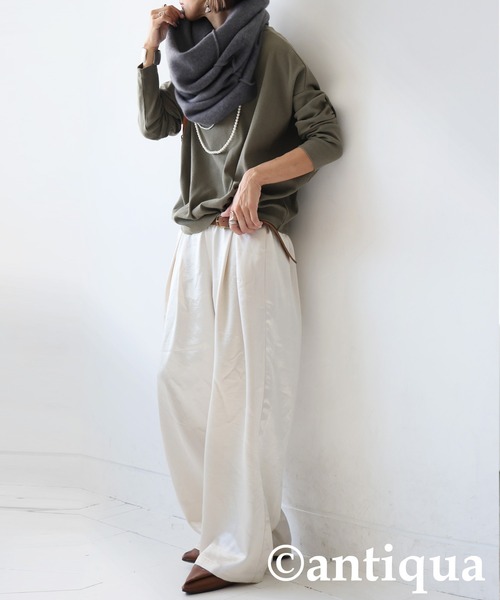 antiqua(アンティカ)の「2WAYスヌード(ネックウォーマー/スヌード・レディース・パープル/レッド/グレー/ブラック・ONESIZE)」の12枚目の写真