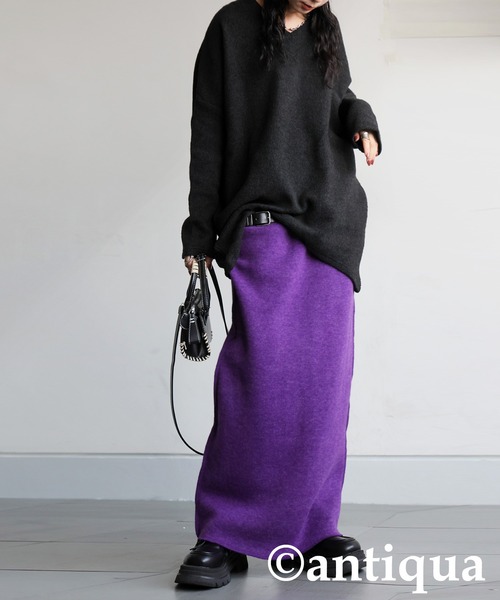 antiqua(アンティカ)の「2WAYスヌード(ネックウォーマー/スヌード・レディース・パープル/レッド/グレー/ブラック・ONESIZE)」の16枚目の写真