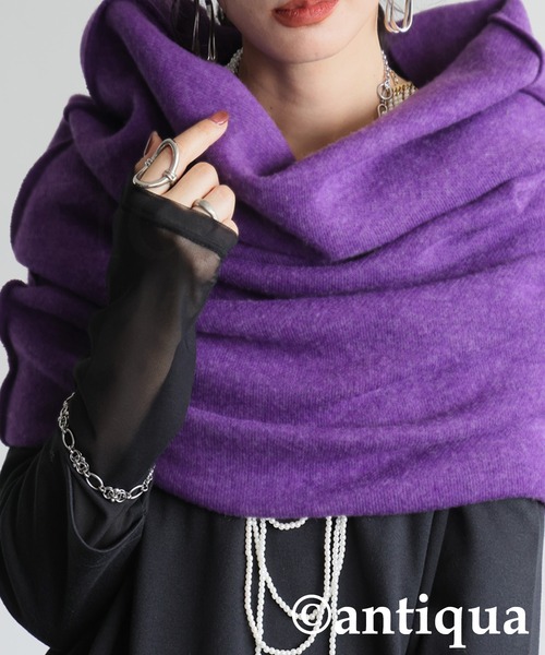 antiqua(アンティカ)の「2WAYスヌード(ネックウォーマー/スヌード・レディース・パープル/レッド/グレー/ブラック・ONESIZE)」の17枚目の写真