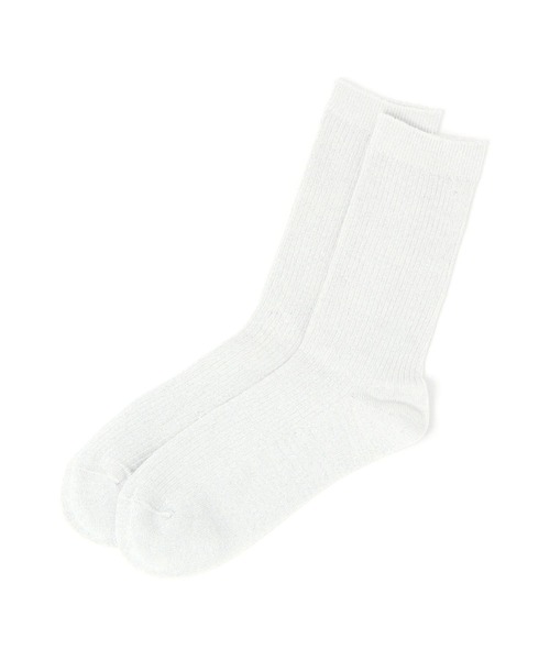 GLOBAL WORK（グローバルワーク）の「らくごこちリブラメソックス/572113（ソックス/靴下・レディース・グレー/シルバー/オフホワイト/ブラック/ベージュ・FREE）」の2枚目の写真