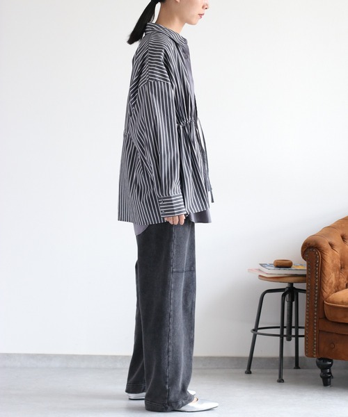 cepo(セポ)の「2枚重ねレイヤードブラウジングシャツブラウス(シャツ/ブラウス・レディース・サックスブルー/チャコール/オフホワイト・M)」の16枚目の写真