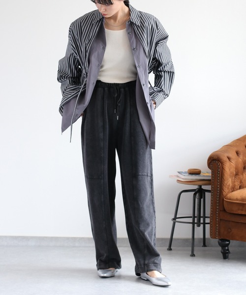 cepo(セポ)の「2枚重ねレイヤードブラウジングシャツブラウス(シャツ/ブラウス・レディース・サックスブルー/チャコール/オフホワイト・M)」の19枚目の写真