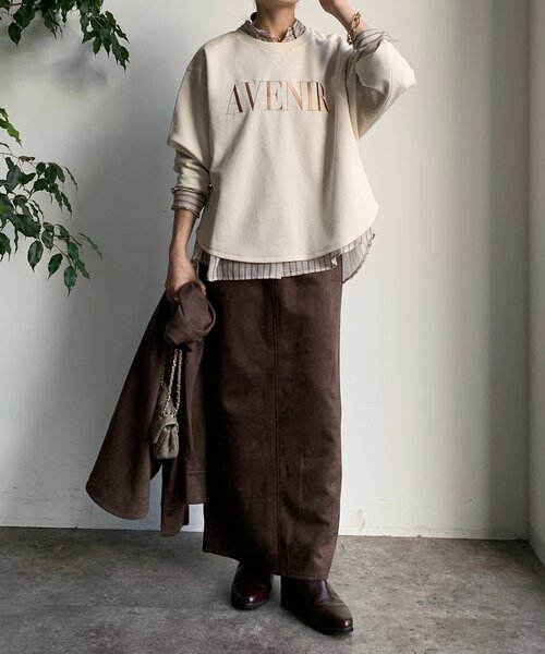 DouDou（ドゥドゥ）の「セットアップラグランロゴ刺繍プルオーバー（Tシャツ/カットソー・レディース・アイボリー/カーキ/ブラック・FREE）」の8枚目の写真