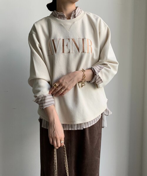 DouDou（ドゥドゥ）の「セットアップラグランロゴ刺繍プルオーバー（Tシャツ/カットソー・レディース・アイボリー/カーキ/ブラック・FREE）」の12枚目の写真