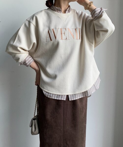 DouDou（ドゥドゥ）の「セットアップラグランロゴ刺繍プルオーバー（Tシャツ/カットソー・レディース・アイボリー/カーキ/ブラック・FREE）」の14枚目の写真