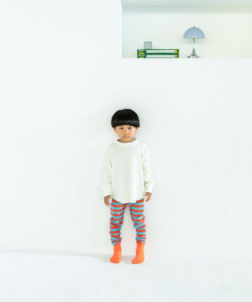 LOWRYS FARM（ローリーズファーム）の「ボーダーリブレギンス　 581346（レギンス/スパッツ・キッズ・レッド系/マルチ/イエロー×グレー/グレー系/ネイビー系/ネイビー/ブルー系/ピンク系/オレンジ系/ブラック×ホワイト・100cm/110cm/120cm/130cm）」の16枚目の写真