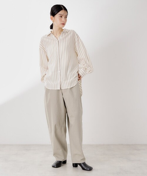 THE SHOP TK (ザ ショップ ティーケー )の「【後ろ姿もサマになる】ストライプ バックシャーリングシャツ/体型カバー/洗える(シャツ/ブラウス・レディース・アイボリー系2/ブラック系その他3/ブルー系7・12/13)」の10枚目の写真