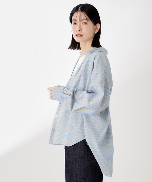 THE SHOP TK (ザ ショップ ティーケー )の「【後ろ姿もサマになる】ストライプ バックシャーリングシャツ/体型カバー/洗える(シャツ/ブラウス・レディース・アイボリー系2/ブラック系その他3/ブルー系7・12/13)」の17枚目の写真