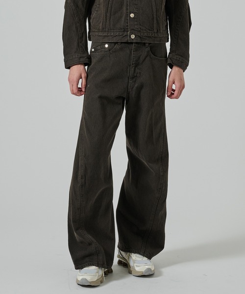 パンツ NVRFRGT 3D TWISTED WIDE LEG JEANS SIZE1 NVRFRGT】3D TWISTED WIDE LEG JEANS（デニムパンツ）｜NVRFRGT