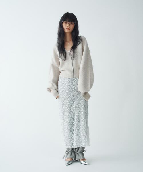 CODE A（コードエー）の「stretch lace cami dress（ワンピース・レディース・パープル/ライトイエロー系/ホワイト・00）」の9枚目の写真