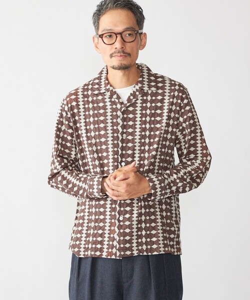 SHIPS（シップス）の「SHIPS: エンブロイダリー オープンカラー ロングスリーブ シャツ（シャツ/ブラウス・メンズ・ブラウン/ベージュ/ネイビー・MEDIUM/LARGE/X-LARGE）」の16枚目の写真