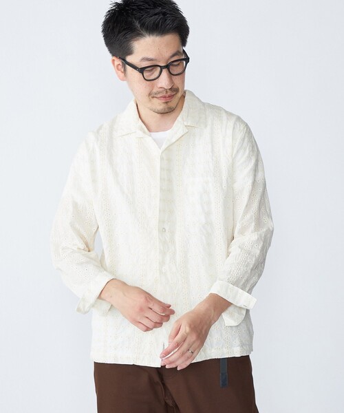 SHIPS（シップス）の「SHIPS: エンブロイダリー オープンカラー ロングスリーブ シャツ（シャツ/ブラウス・メンズ・ブラウン/ベージュ/ネイビー・MEDIUM/LARGE/X-LARGE）」の15枚目の写真