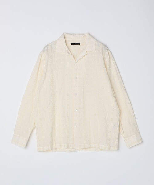 SHIPS（シップス）の「SHIPS: エンブロイダリー オープンカラー ロングスリーブ シャツ（シャツ/ブラウス・メンズ・ブラウン/ベージュ/ネイビー・MEDIUM/LARGE/X-LARGE）」の7枚目の写真