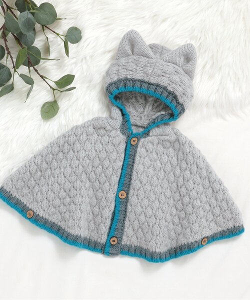 FUN!FAN!ANIMAL ぽこぽこニットケープ（その他ベビーウェア）｜BREEZE