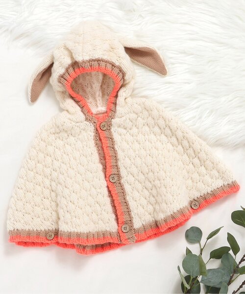 FUN!FAN!ANIMAL ぽこぽこニットケープ（その他ベビーウェア）｜BREEZE