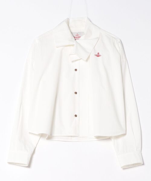 Vivienne Westwood コットンブロードピコラウンドカラーシャツ　白 Vivienne Westwood コットンブロードピコラウンドカラーシャツ