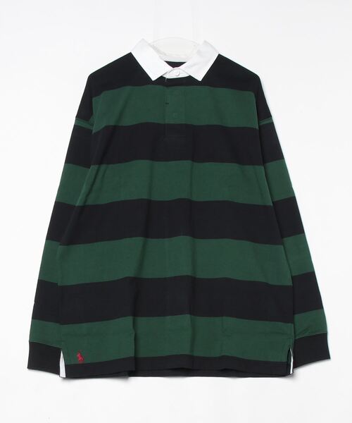 ビッグ フィット ストライプド ジャージー ラグビー シャツ（その他