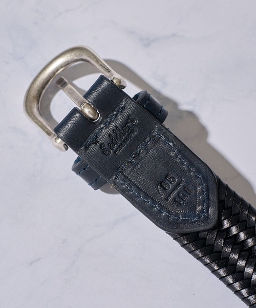 SADDLERS（サドラーズ）の「【Saddler's/サドラーズ】25mm幅エラスティックレザーメッシュベルト（ベルト・メンズ・ブラック/ダークブラウン/ネイビー・SMALL/MEDIUM/LARGE/X-LARGE）」の8枚目の写真