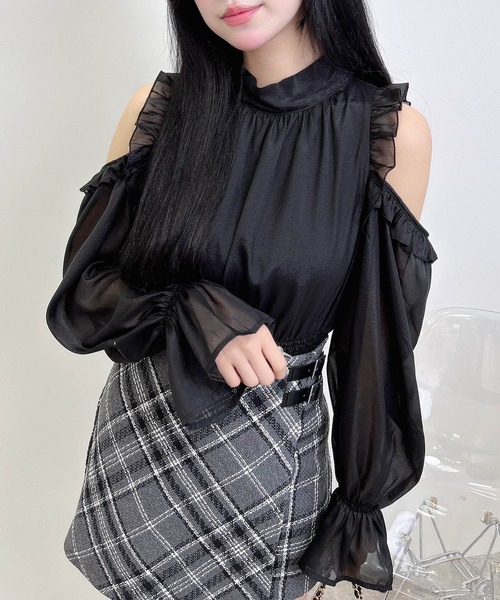 INGNI（イング）の「2Wayリボン肩あきブラウス（シャツ/ブラウス・レディース・ブラック/ブラウン系その他2/ブラック系・M）」の12枚目の写真