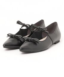 JOLI ENCORE ジョリーアンコール W-RIBBON FLAT 1 W-リボンフラットパンプス 1 JE80258 BLACK